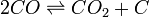 2CO \rightleftharpoons CO_2 + C
