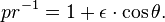 \ pr^{-1 } = 1+ \epsilon\cdot\cos\theta .