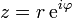 z = r\,\mathrm{e}^{i \varphi}\,