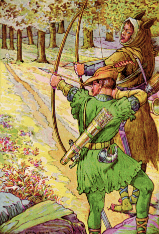 File:Robin shoots with sir Guy by Louis Rhead 1912.png