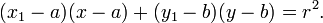 (x_1-a)(x-a)+(y_1-b)(y-b) = r^2.\!\