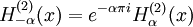 H_{-\alpha}^{(2)} (x)= e^{-\alpha \pi i} H_{\alpha}^{(2)} (x)