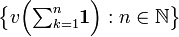  \big\{ v\Big({\textstyle \sum_{k=1}^n } \mathbf{1}\Big)&nbsp;: n \in \mathbb{N} \big\} 
