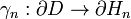 \gamma_n : \partial D \rightarrow \partial H_n\,