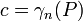 c = \gamma_n(P)\,