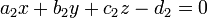 a_2x+b_2y+c_2z-d_2=0 \,