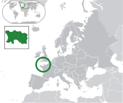 Location of Jersey (dark green)