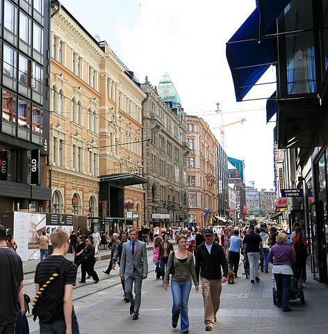 File:Aleksanterinkatu Helsinki summer.jpg