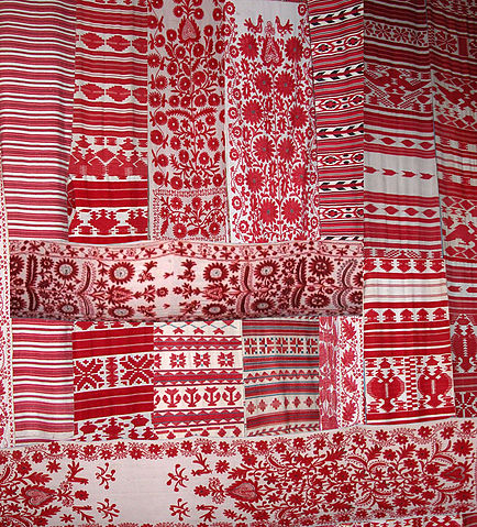 File:Rushnyk Ukraine embroidered decorative towels.jpg