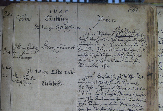 File:George Frideric Handel baptismal register.jpg