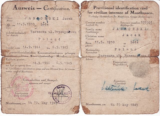 File:Mauthausen Ausweis from WWII - front.jpg