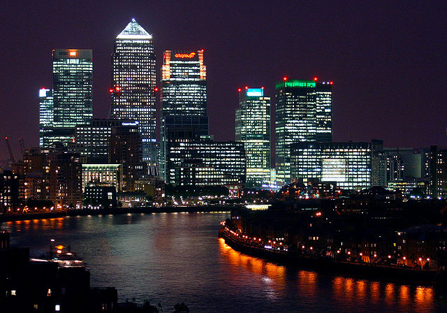 File:Canary Wharf at night, from Shadwell cropped.jpg