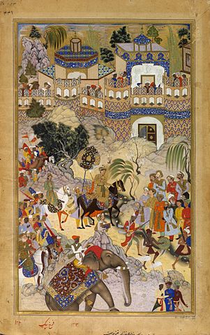 File:Farrukh Beg. Akbar's Triumphal Entry into Surat. Akbarnama, 1590-95, Victoria and Albert Museum, London.jpg