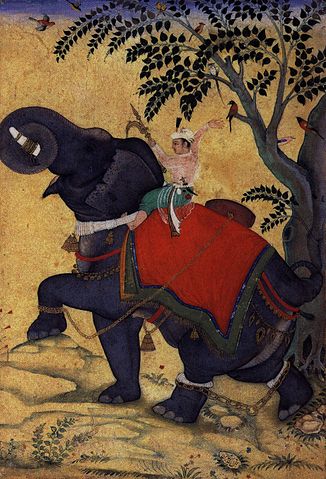 File:Kaiser Akbar b&auml;ndigt einen Elefanten.jpg