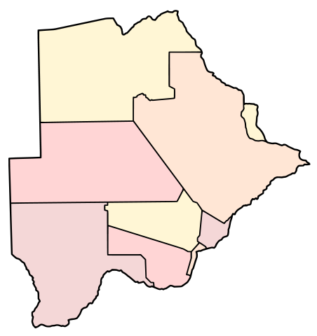 File:Blank map of Botswana with colours.svg