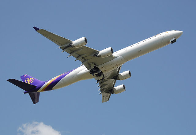 File:Thai airways a340-600 hs-tna takeoff arp.jpg