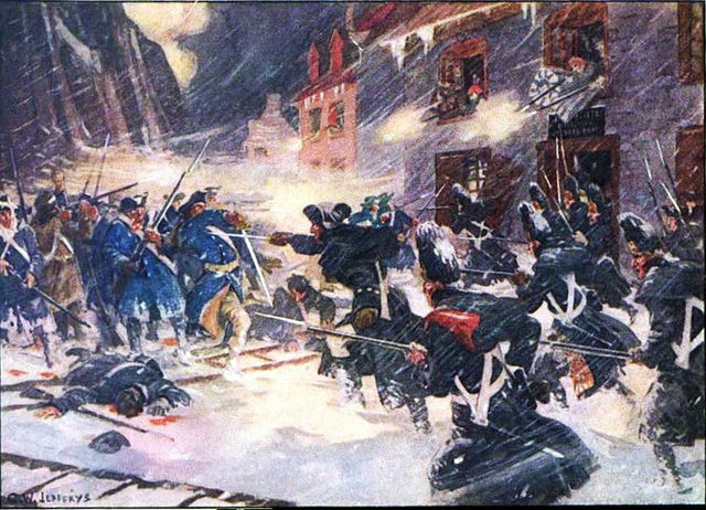 File:Canadian militiamen and British soldiers repulse the American assault at Sault-au-Matelot.jpg
