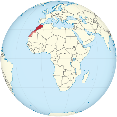 File:Morocco on the globe (claimed + de-facto hatched) (Africa centered).svg