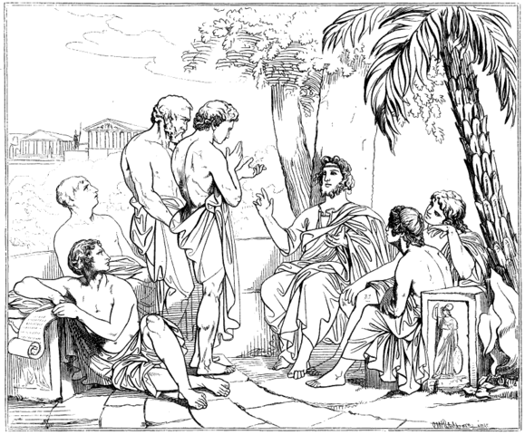 File:Plato i sin akademi, av Carl Johan Wahlbom (ur Svenska Familj-Journalen).png