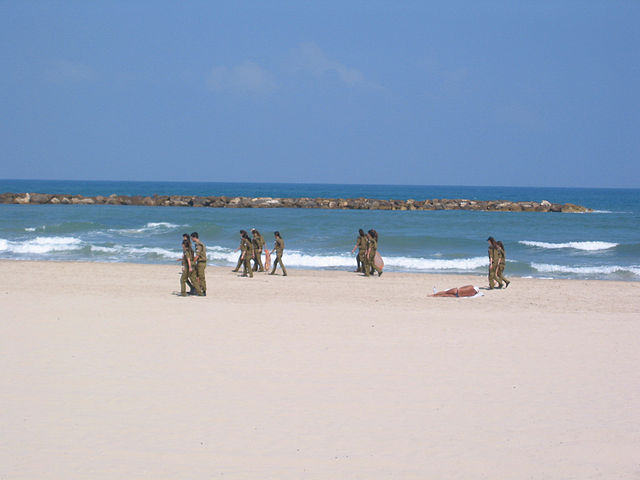 File:Soldiers cleaning beach.jpg
