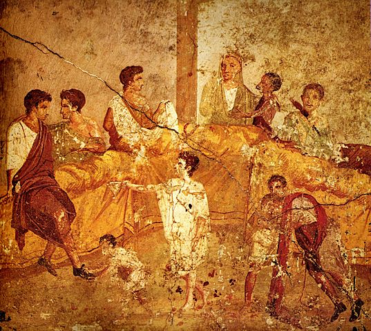 File:Pompeii family feast painting Naples.jpg