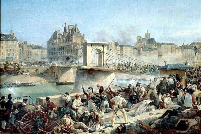 File:Prise de l'H&ocirc;tel de ville - le Pont d'Arcole.JPG