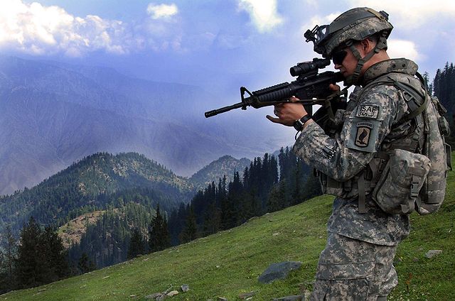 File:ISAF soldier looking for enemy positions in Kunar Province of Afghanistan.jpg