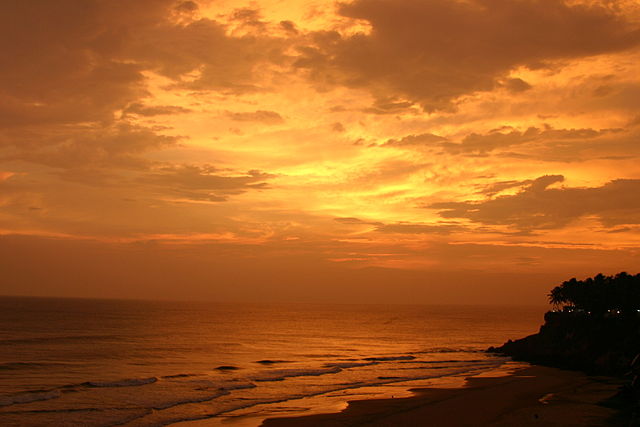 File:Sunset at Varkala Beach Kerala India.jpg
