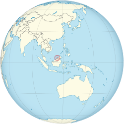 Location of Brunei (red)in Southeast Asia