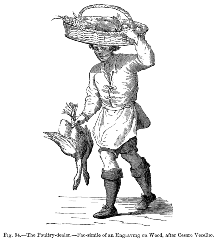 File:The Poultry dealer Fac simile of an Engraving on Wood after Cesare Vecellio.png