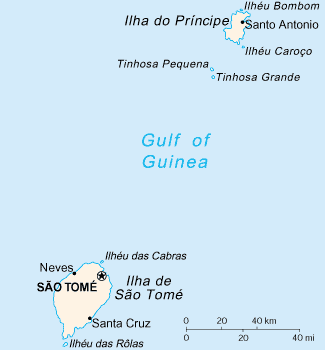 Map of S&atilde;o Tom&eacute; and Pr&iacute;ncipe.
