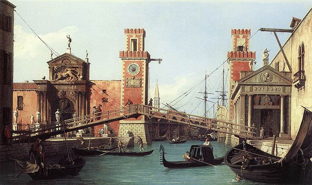 File:View of the entrance to the Arsenal by Canaletto, 1732.jpg
