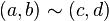 (a,b) \sim (c,d) \,\!